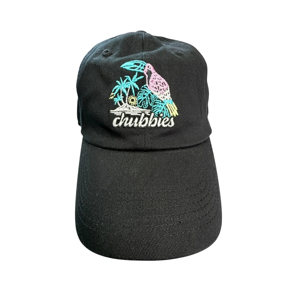 Chubbies Baseball Cap Mens OSFA Black Toucan Tropical Embroidered Strapback Hat